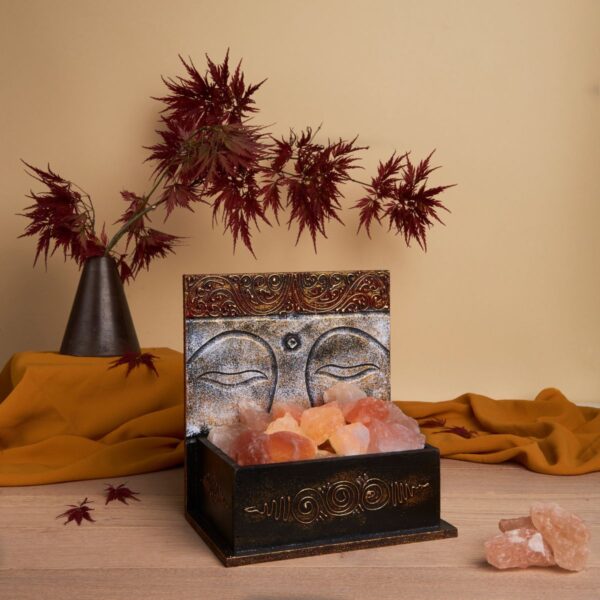 Lampada di Sale Braciere Occhi di Buddha Black