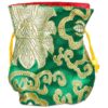 Sacchetto per mala loto broccato verde foderata