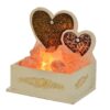 Lampada di Sale Braciere Cuori White Wash Gold