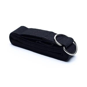 Cintura per yoga con anello a D cotone nero 250X4