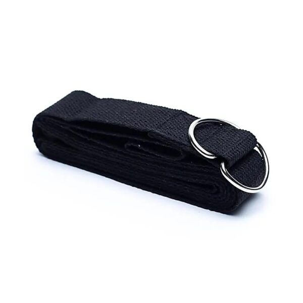 Cintura per yoga con anello a D cotone nero 250X4