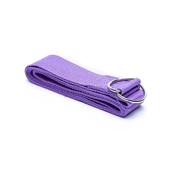 Cintura per yoga con anello a D cotone viola 183x4