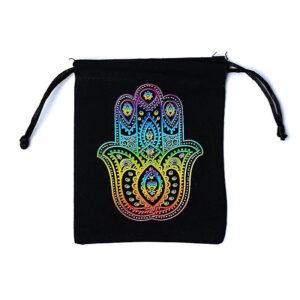 Sacchettino in cotone Khamsa nero