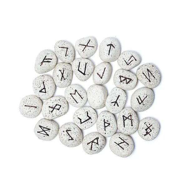 Gioco oracolo delle rune in ceramica in sacchetto di cotone
