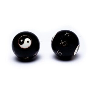 Sfere Qi Gong 2 Yin Yang nero 3,5 cm