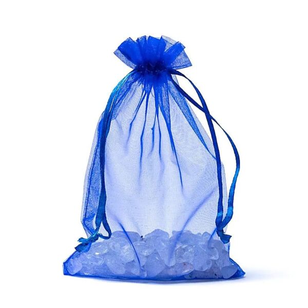 Sacchetto regalo in organza blu S