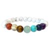 Braccialetto Howlite 7 Chakra qualita' A perle 8 mm