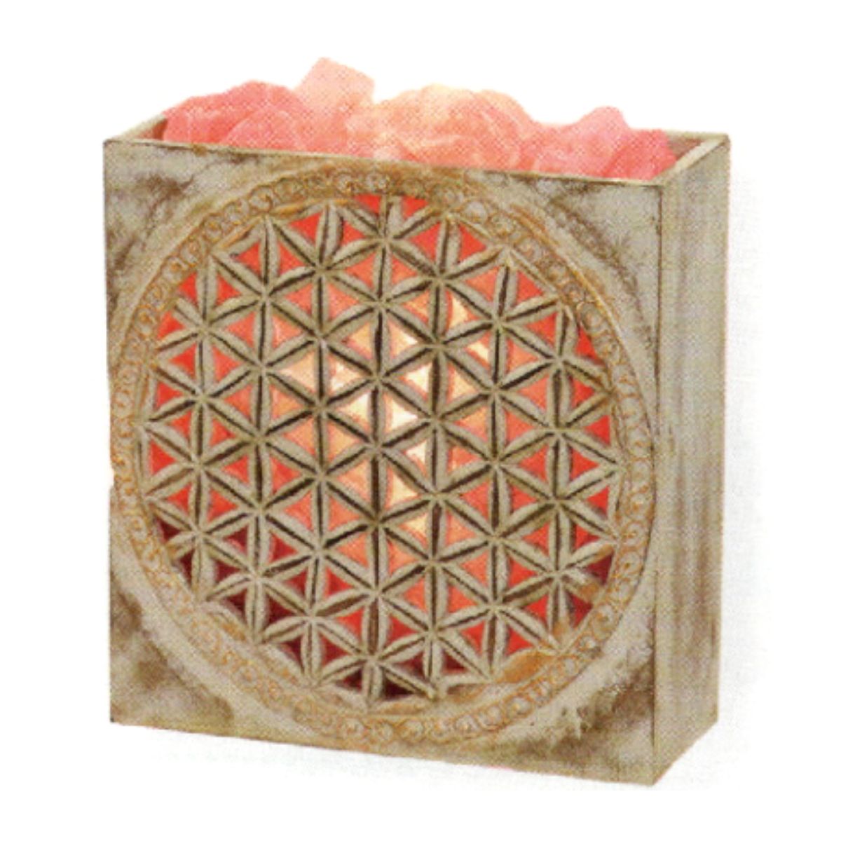 Lampada di Sale Fiore della Vita Decapato